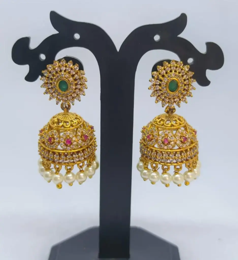 Antique Finished AD Stone Earrings