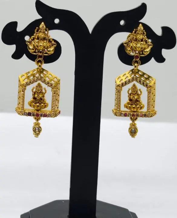 Micro Gold Lakshmi Design Earring