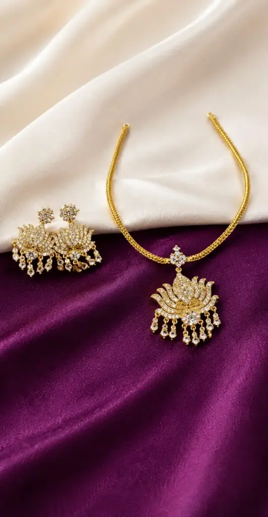 Trending Louts Necklace Gold Replica Design 