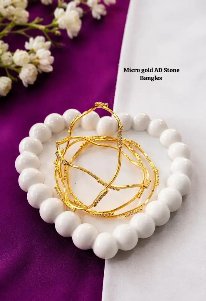 Micro Gold Ad Stone Bangles 
