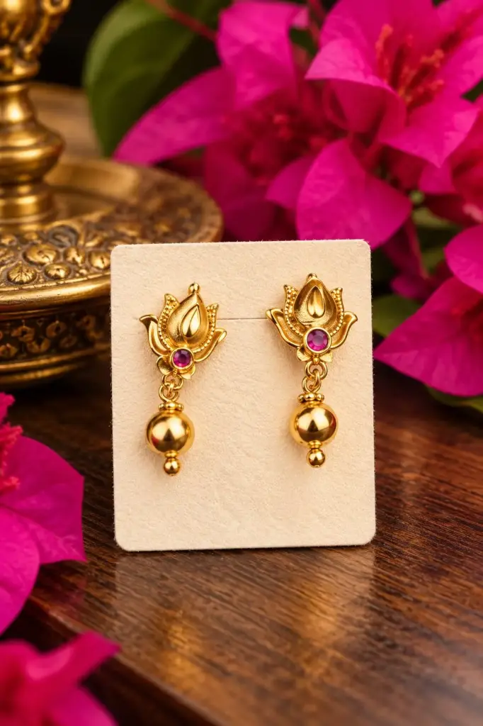 Lotus Design Stud Earing