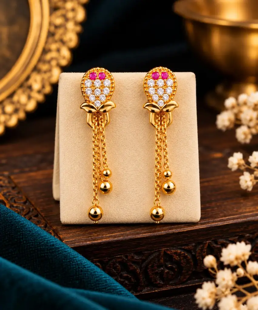 Gold Plated Floral Design Earing