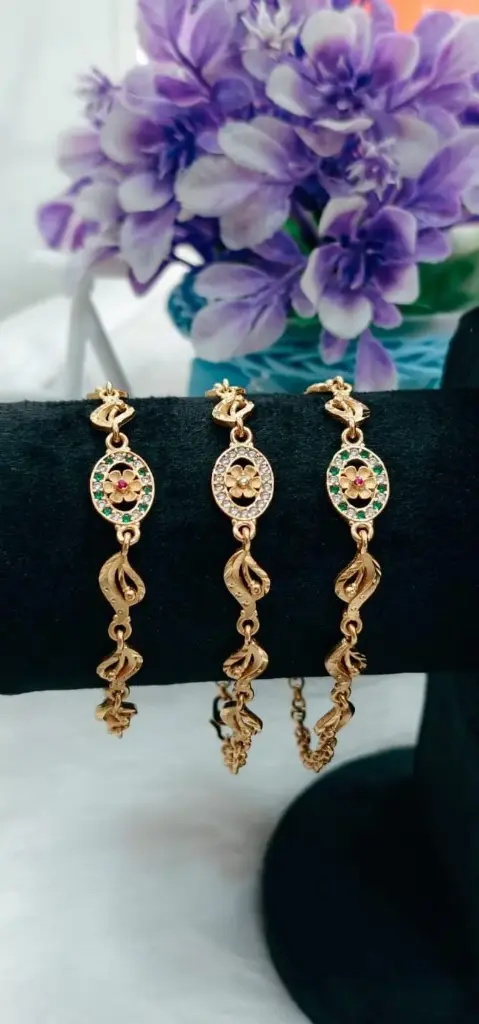 One Gram Gold Forming Ad  Stone Bracelet 