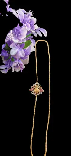 Micro Gold Ad Stone Lakshmi Design Mope Chain