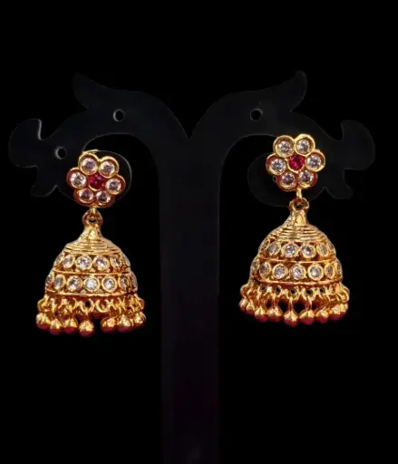Traditional Impon Stone  Jhumka 