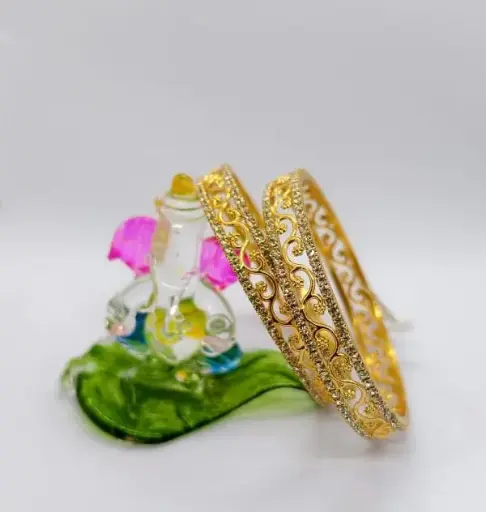 Micro Gold AD Stone Bangles 