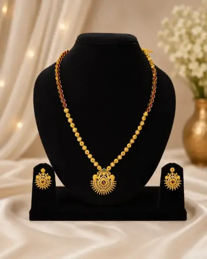 Antique Finished Ruby Feather Royale Haram