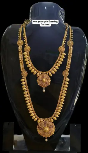 One Gram Gold Forming Finished Haram, Necklace combo set